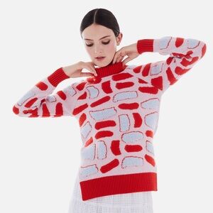 Novis | The Barnsley Cozy Jacquard Wool Modern Abstract Futuristic Sweater L